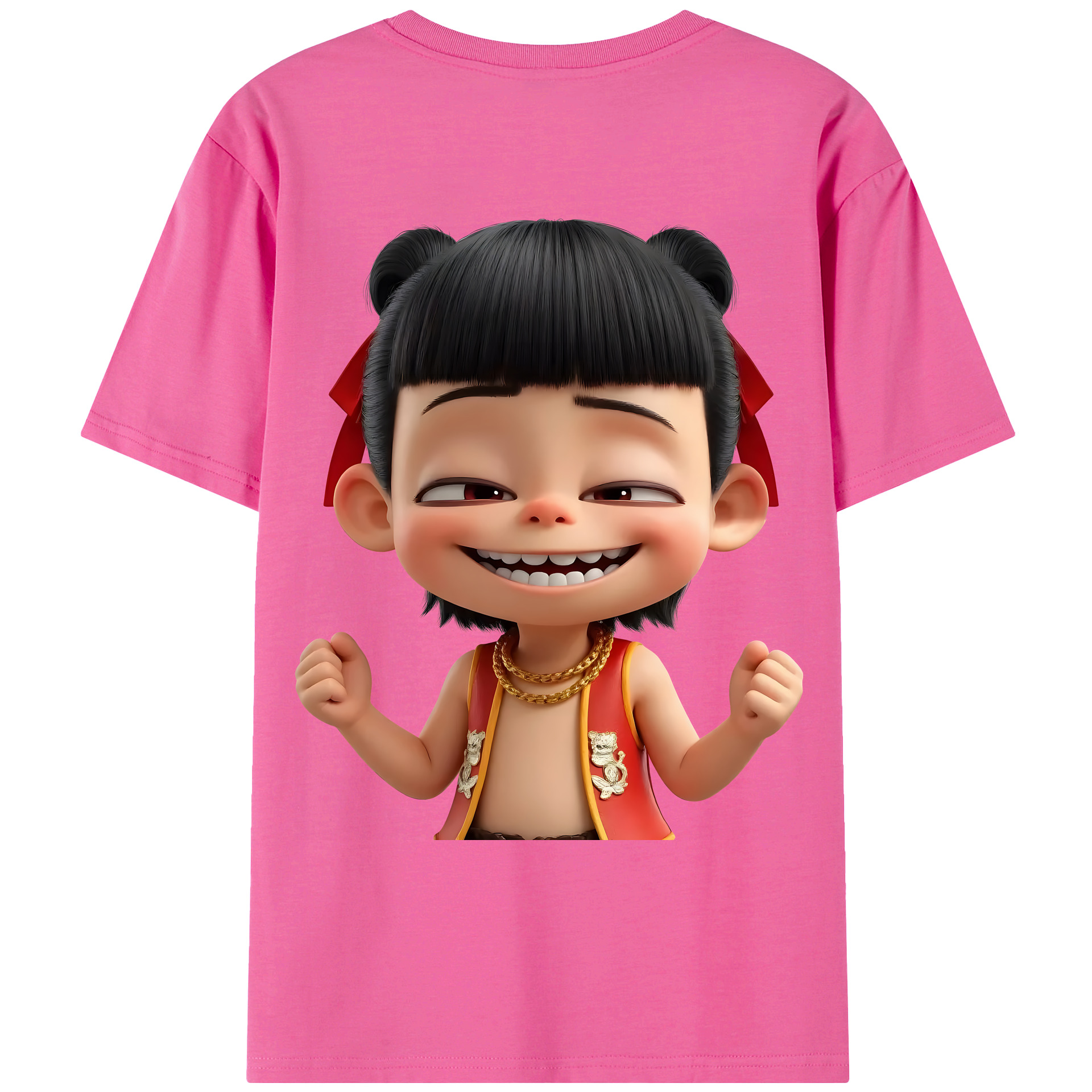 （画像用） Ne Zha 2 ナタ 魔童の大暴れ レディース半袖Tシャツ(バックプリント)